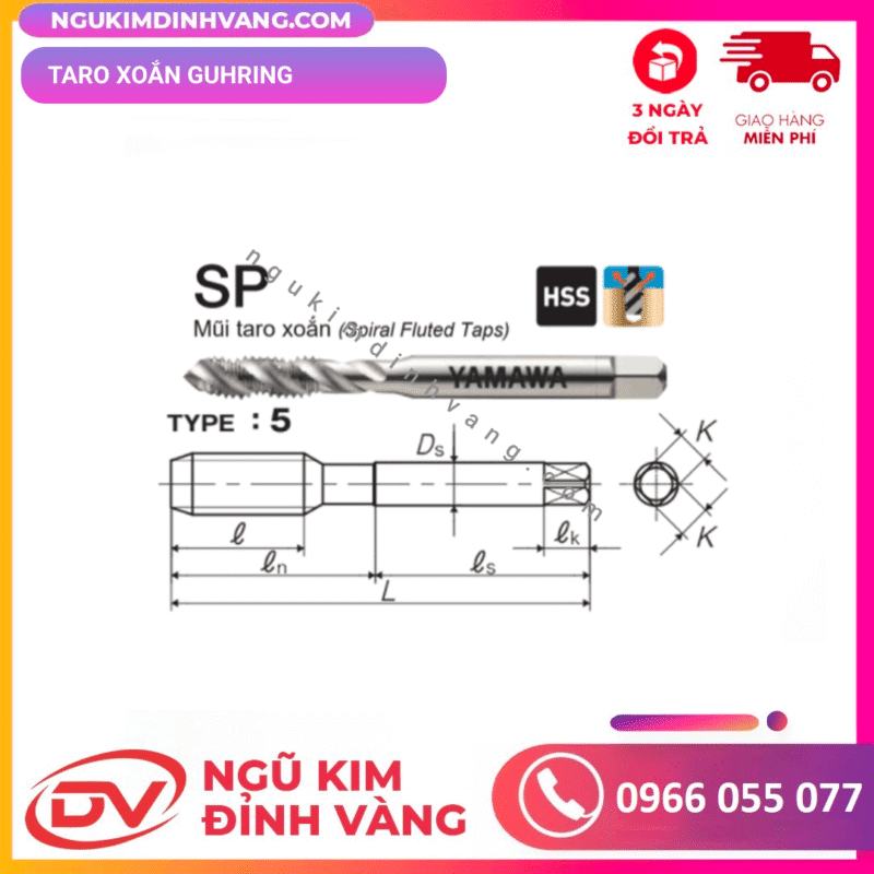 Taro xoắn yamawa thép HSS