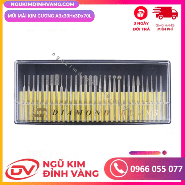 Mũi mài hạt kim cương A3x30Hx3Dx70L