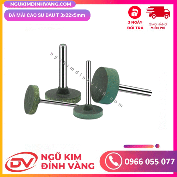 Đá mài cao su đầu T 3x22x5mm