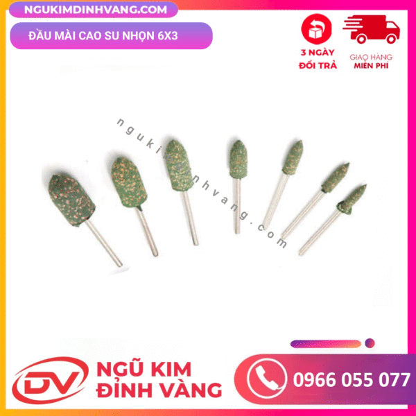 Đầu mài cao su nhọn 6x3