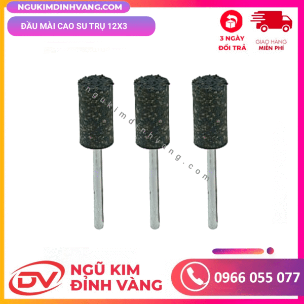 Đầu mài cao su trụ 12x3
