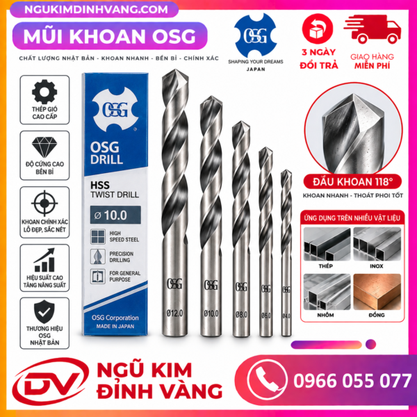 Mô tả chi tiết hình ảnh về Mũi Khoan OSG chất lượng cao