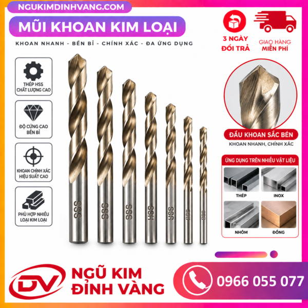 Mô tả chi tiết các loại Mũi Khoan Kim Loại chất lượng cao