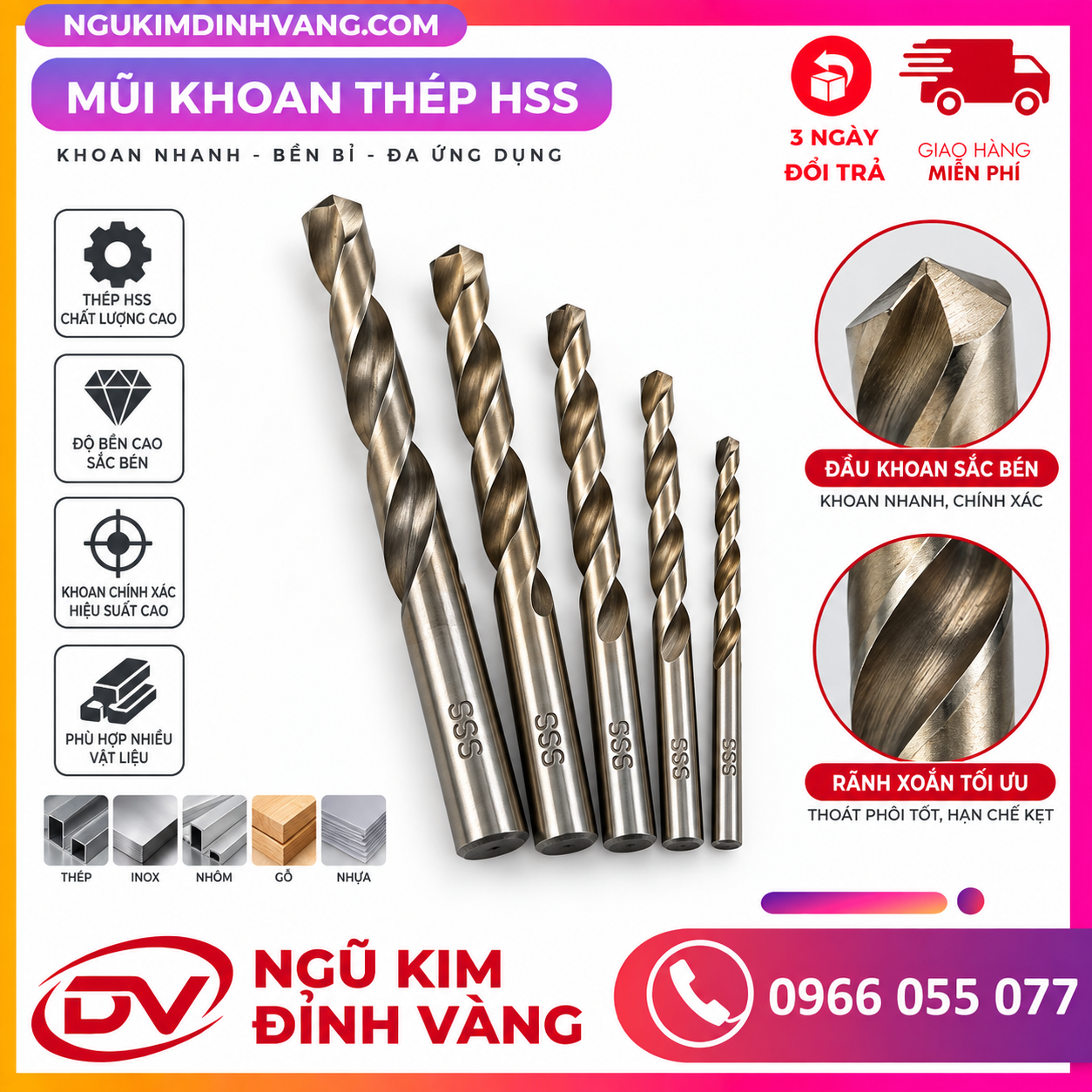 mũi khoan thép HSS